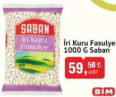 SABAN İRİ KURU FASULYE 1000 G